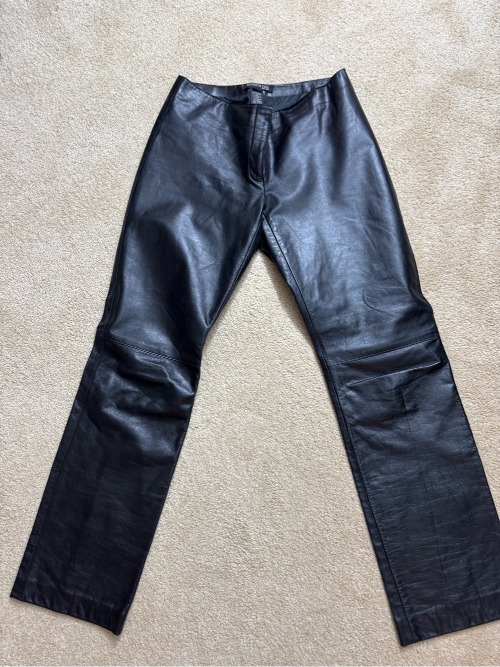Kenneth Cole Black Leather Pants - Straight Silhouette